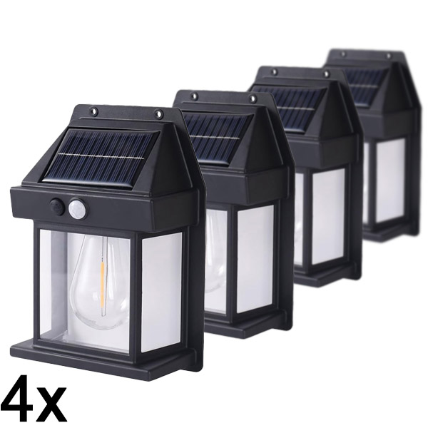 4x Solárne vonkajšie svetlo – nie je potrebná žiadna kabeláž | FLUXLAMP