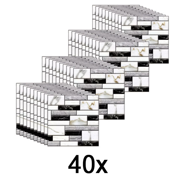 4x 3D nálepky na stenu s mramorovým vzhľadom (10 ks) | MARBLEBLOCKS