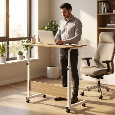 Výškovo nastaviteľný prenosný stôl na kolieskach (71-90 cm) | EVOSTUL